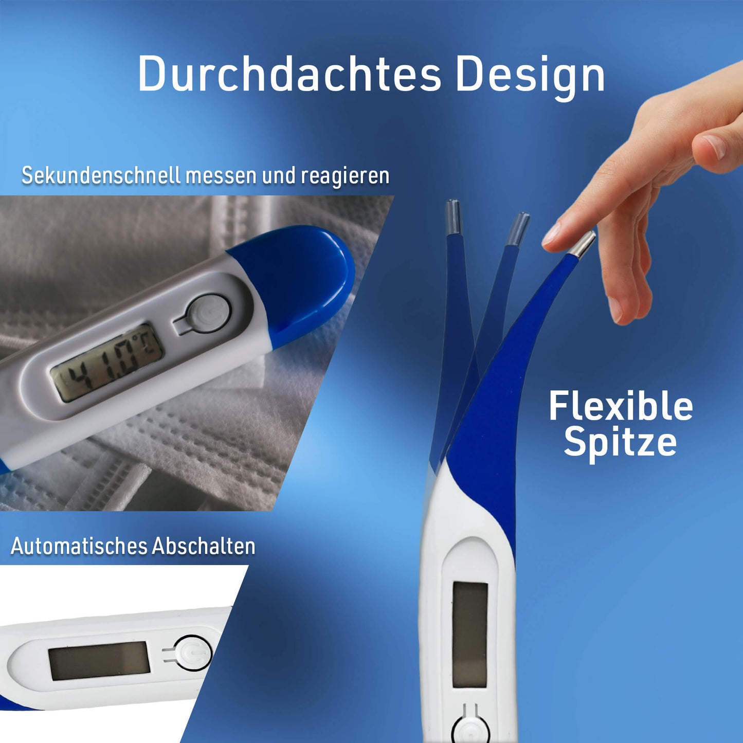 Digitales Fieberthermometer mit flexibler Spitze