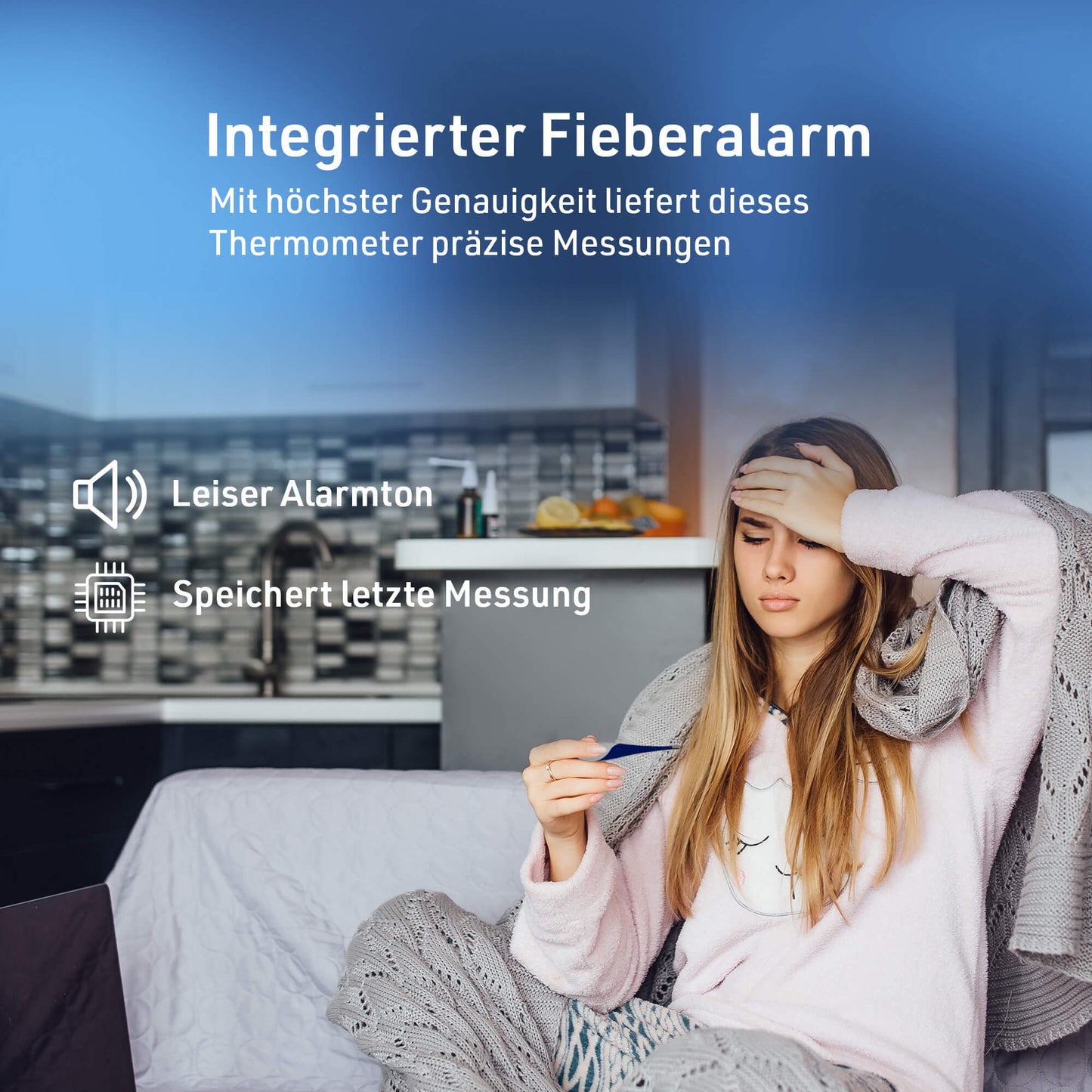 Digitales Fieberthermometer mit flexibler Spitze