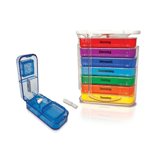 Set- Medikamentenbox  und Tablettenzerteiler