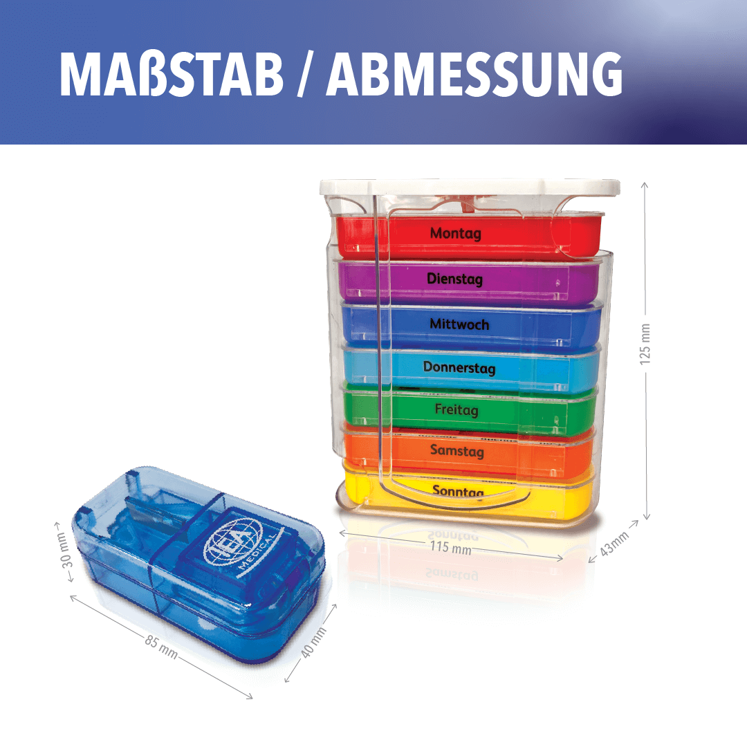 Set- Medikamentenbox und Tablettenzerteiler
