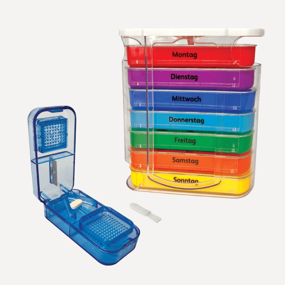 Tablettenbox 7 Tage Set mit Tablettenteiler