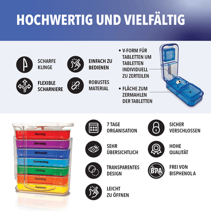 Set- Medikamentenbox  und Tablettenzerteiler