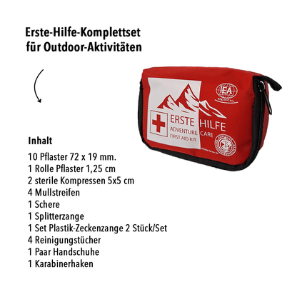 Inhalt des IEA Medical Erste-Hilfe-Komplettset Outdoor