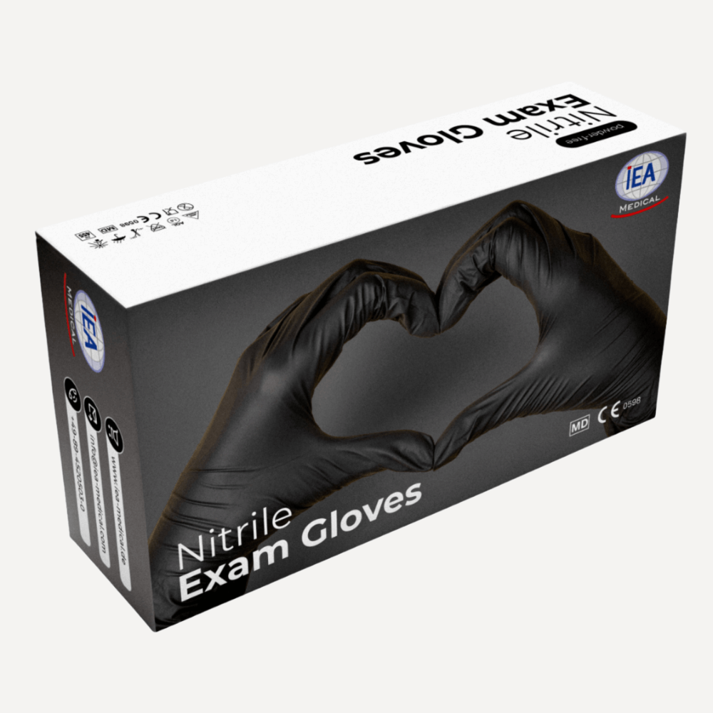 Schwarze Nitrilhandschuhe von IEA Medical