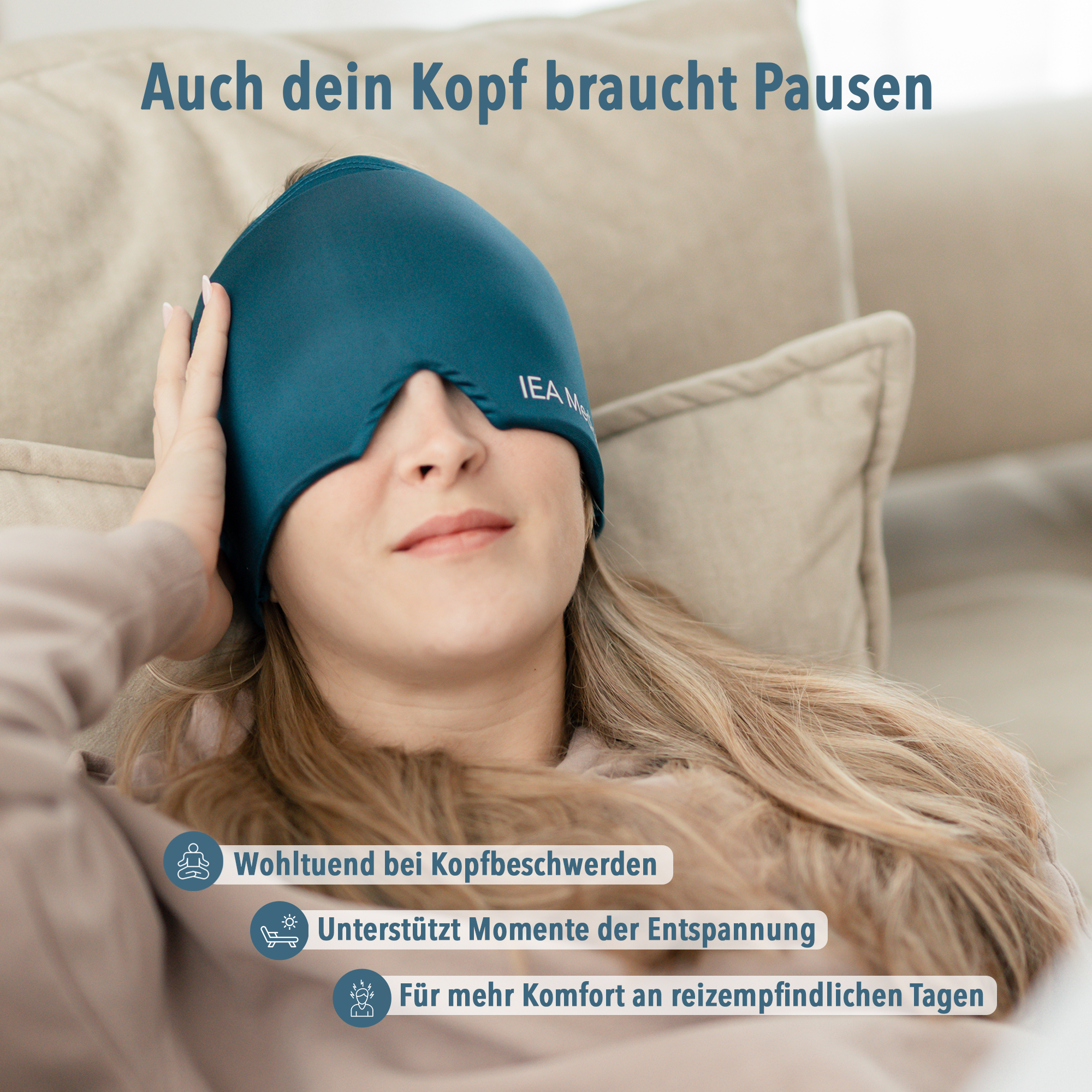 IEA Medical - Migraine mask - blue - carton (20 x single)
