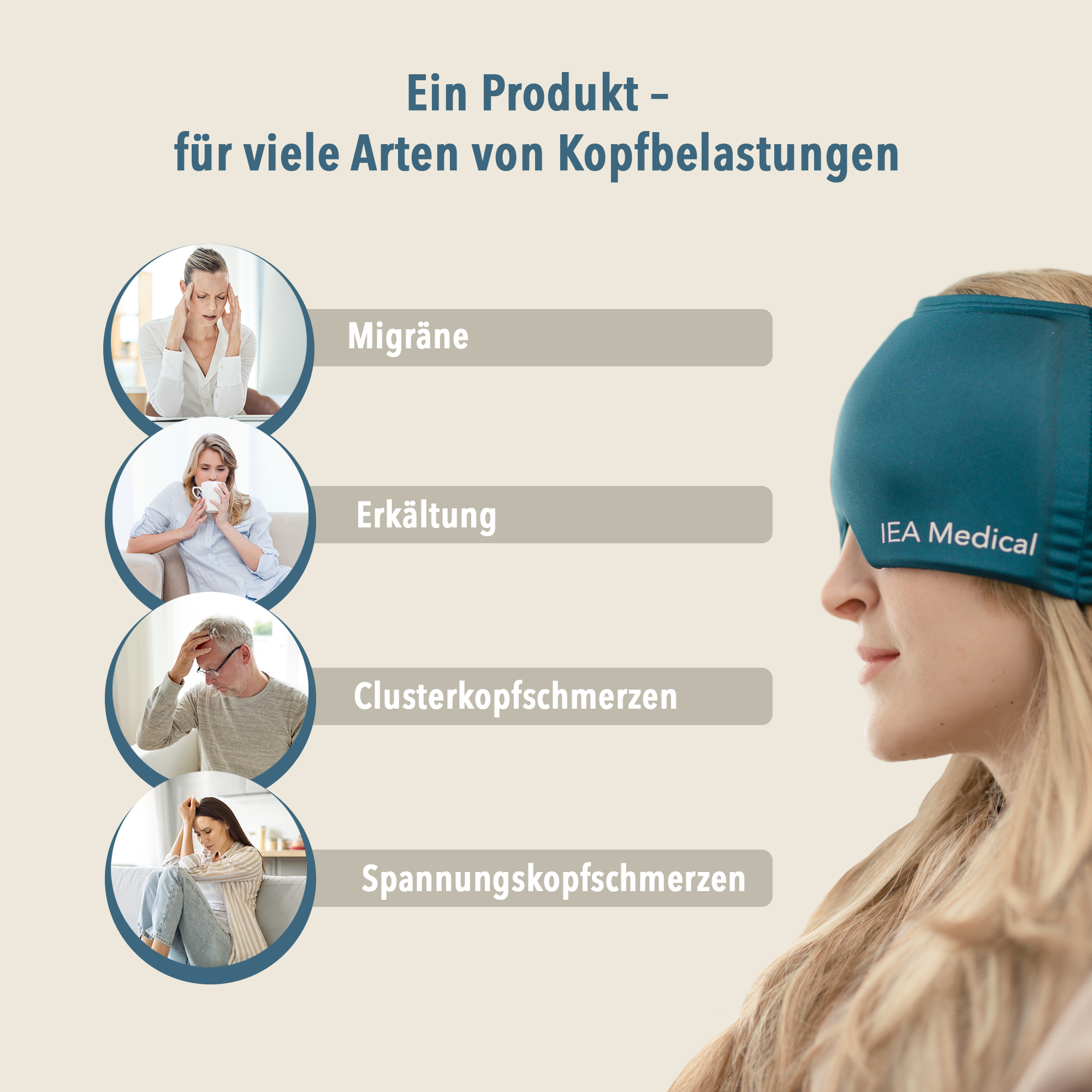 IEA Medical - Migraine mask - blue - carton (20 x single)