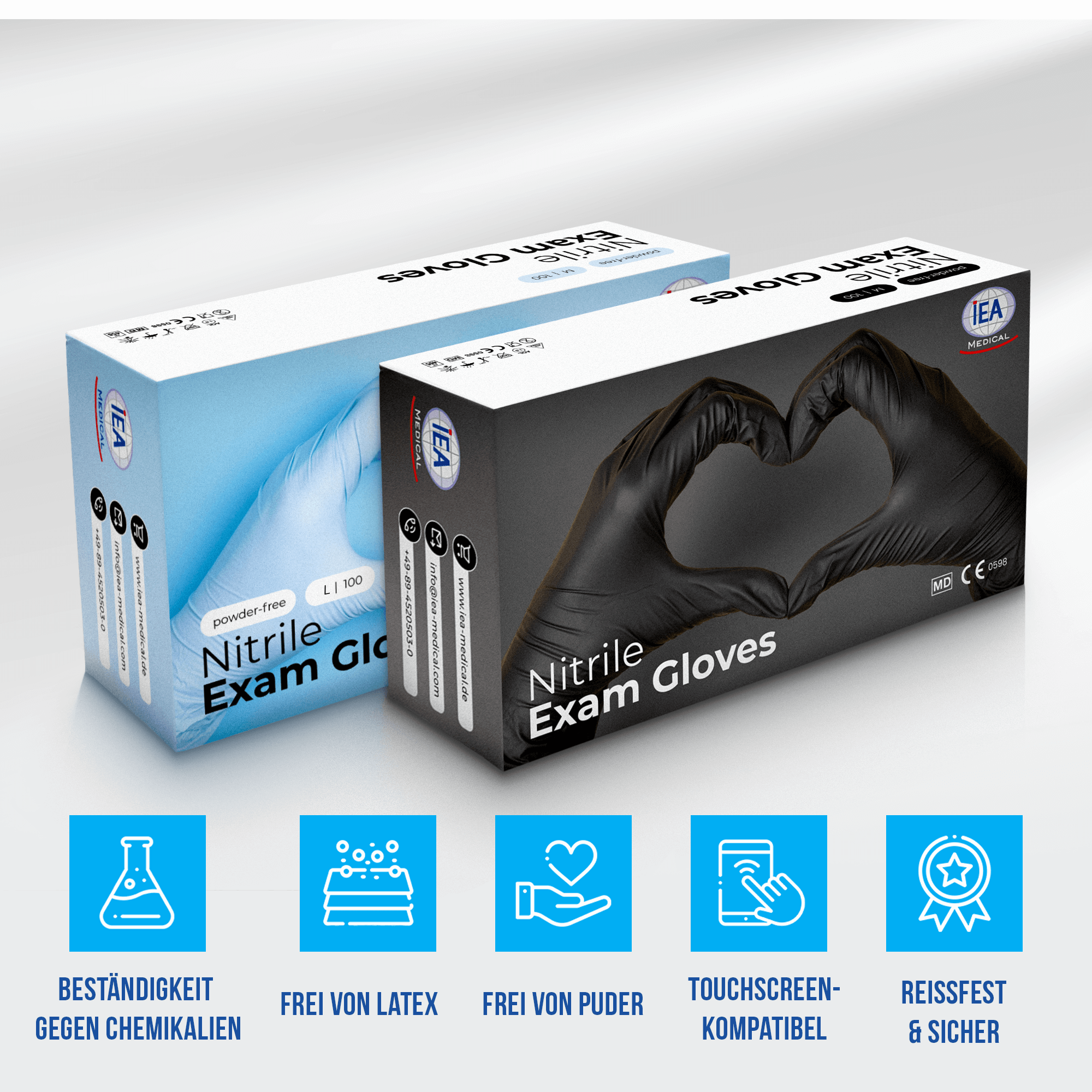 IEA Medical nitrile gloves - black