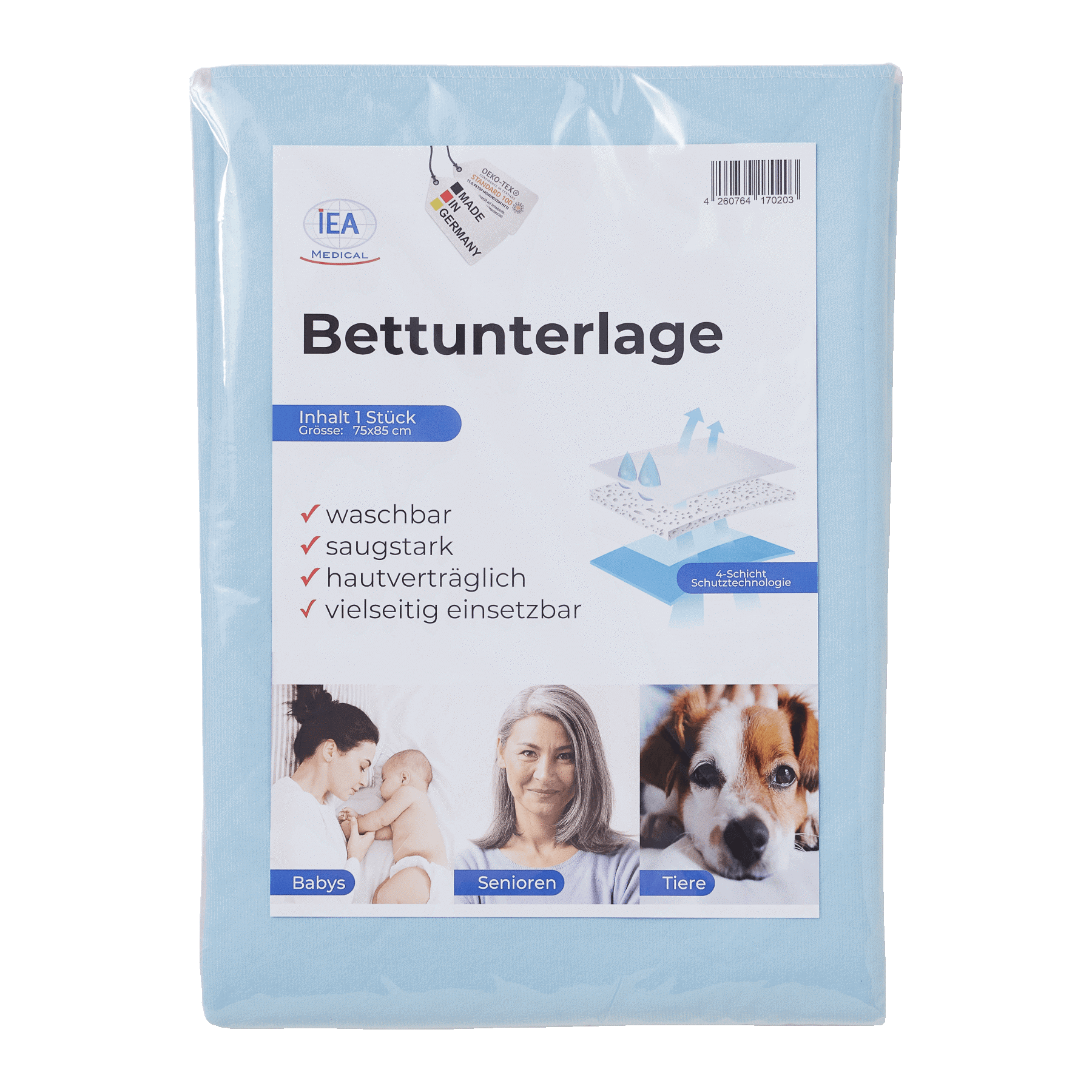 IEA Medical Washable Bed Pad - 75x85cm - single